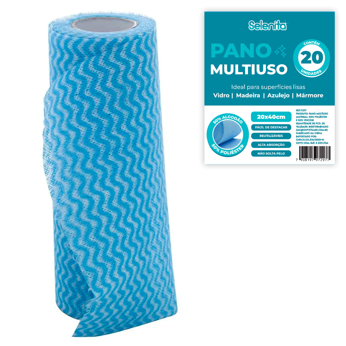 Pano Multiuso 20 Peças 40x20 Em Poliester Livon