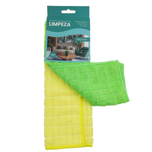 Kit Pano Microfibra 30x30cm 2 Peças em Poliéster Kehome