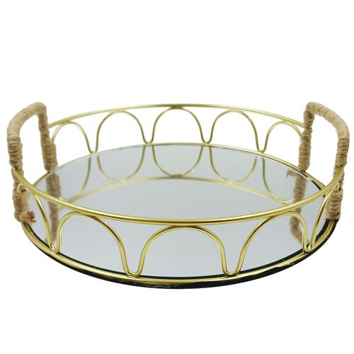 Bandeja Espelhada Decorativa 24x24cm em Ferro Dcarte