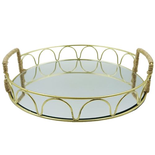Bandeja Espelhada Decorativa 30x30cm em Ferro Dcarte
