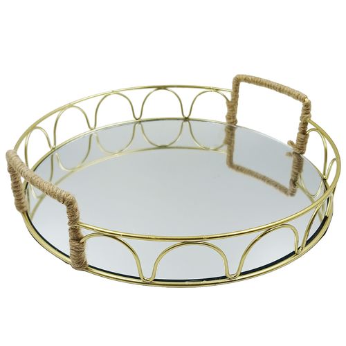 Bandeja Espelhada Decorativa 30x30cm em Ferro Dcarte
