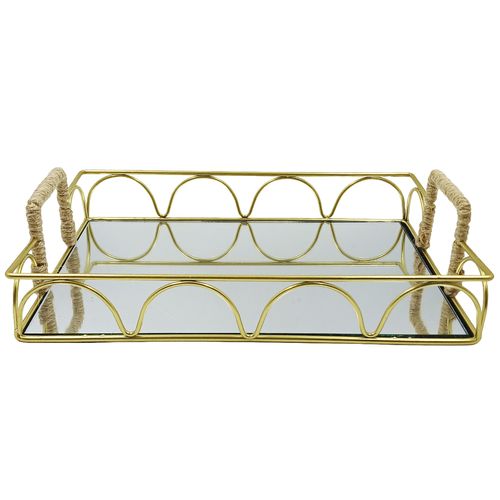 Bandeja Retangular Espelhada 27x19cm em Ferro Dcarte
