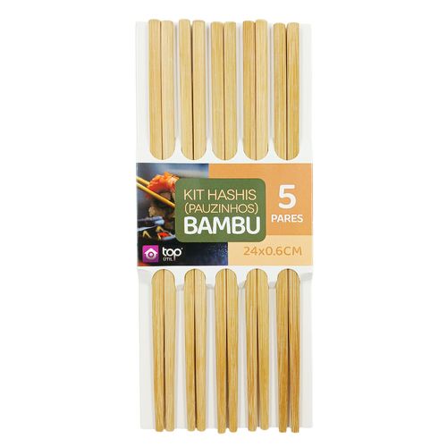 Kit De Hashi 24x0,6cm Em Bambu Top Útil