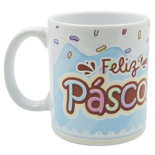 Caneca Feliz Páscoa 325ml em Porcelana Duvem7