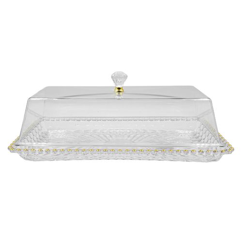 Bandeja C/Tampa Decorativa 37x19cm em Plastico Interponte