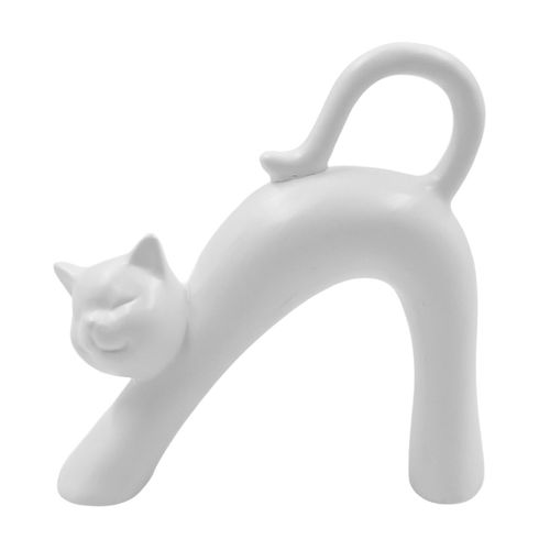 Gato Decorativo 11,2x11,4cm em Porcelana Interponte