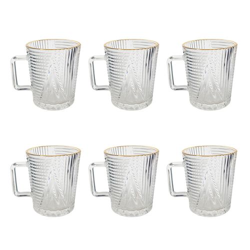 Jogo De Canecas Imperial Ouro 200ml em Vidro Amigold