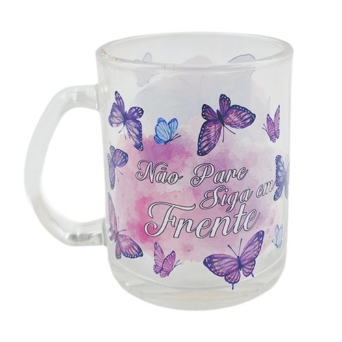 Caneca Butterfly 335ml em Vidro Amigold