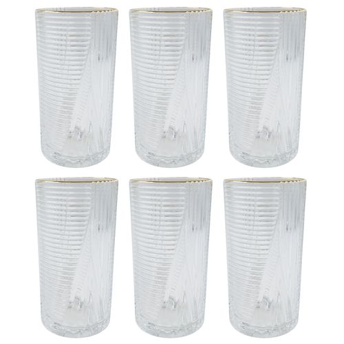 Jogo De Copos Imperial Ouro 6 Peças 400ml em Vidro Amigold