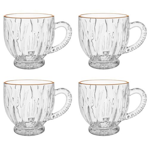 Jogo de Xicaras Novara 4 Peças 200ml em Vidro Hauskraft