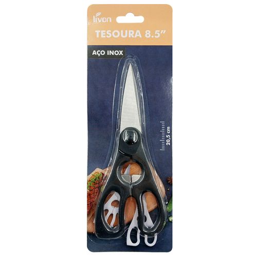 Tesoura Multiuso 20cm em Aço Inox Livon