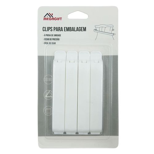 Jogo de Prendedor P/ Embalagens 4 Peças em Plástico Megagift