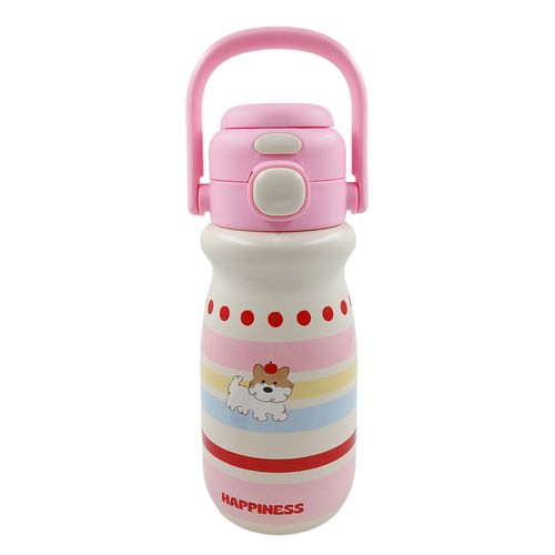 Garrafa Térmica Divertida C/ Alça 520ml em Aço Inox Golden Rio