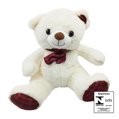 Urso De Pelúcia C/ Cachecol 41cm em Poliéster Fizzy
