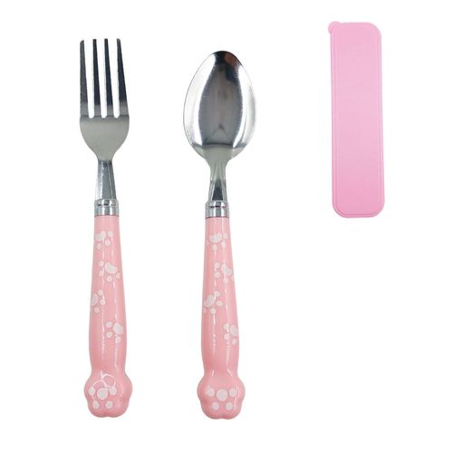 Kit Talher Patinhas C/ Estojo 2 Peças em Aço Inox Megagift