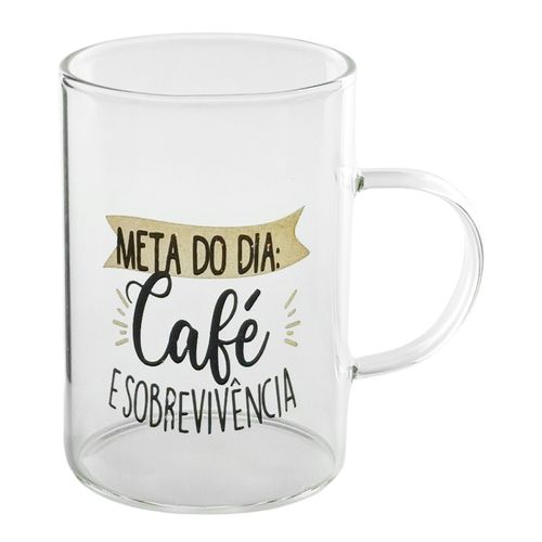 Caneca Divertida 225ml em Vidro Fu Xing