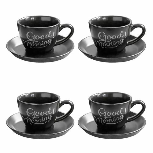 Jogo de Xicaras Good Day 8 Peças 90ml em Cerâmica Wellmix