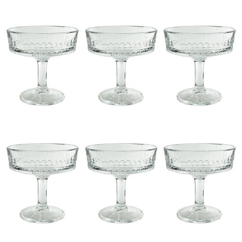 Jogo de Taças P/ Sobremesa 6 Peças 170ml em Vidro Fu Xing