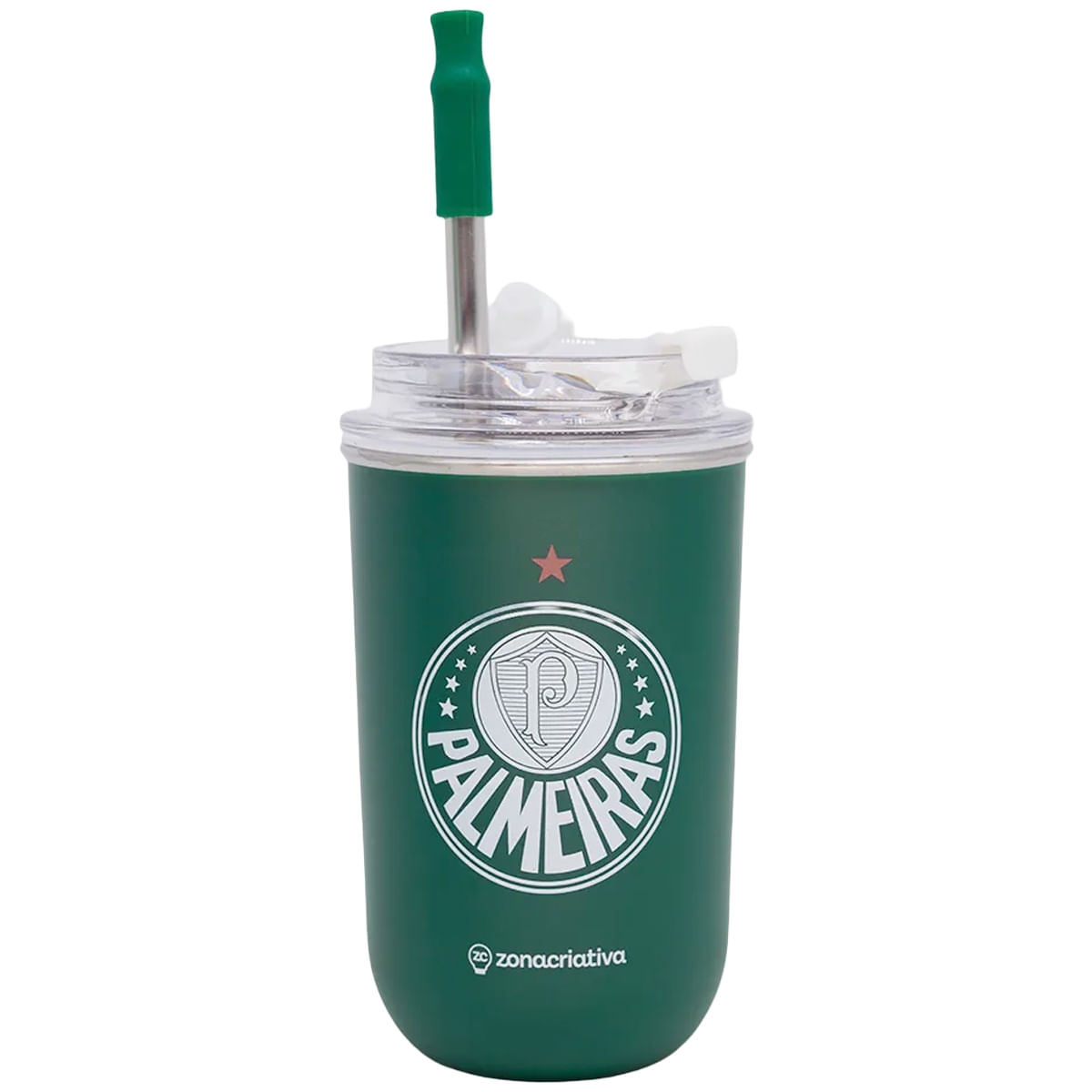 Copo Palmeiras 300ml em Inox Zona Criativa