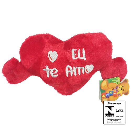 Almofada Coração de Pelúcia 18cm em Poliéster Fizzy