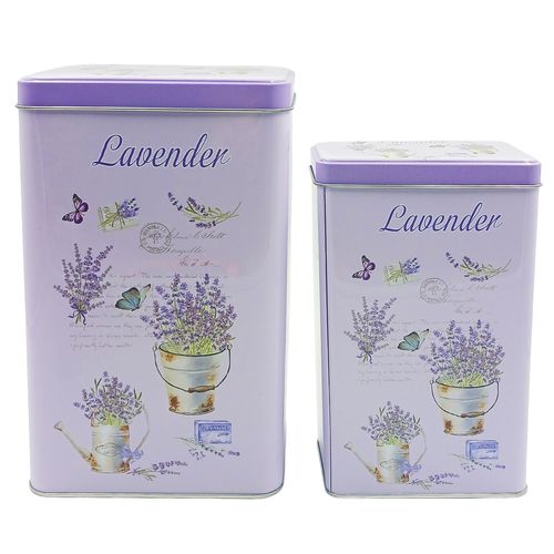 Kit Lata Lavender 2 Peças em Metal Livon