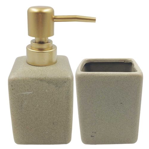 Kit de Banheiro 3 Peças em Porcelana Fu Xing