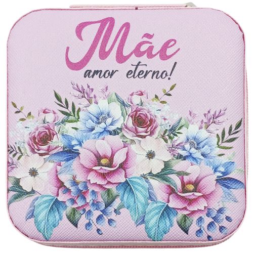 Porta Jóia Mãe Flores 9,8x4,5cm em Plástico Interponte