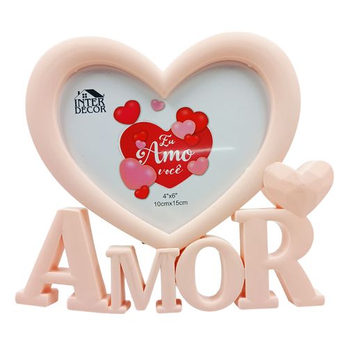 Porta Decorativo Retrato Amor 10x15cm em Plástico Interponte