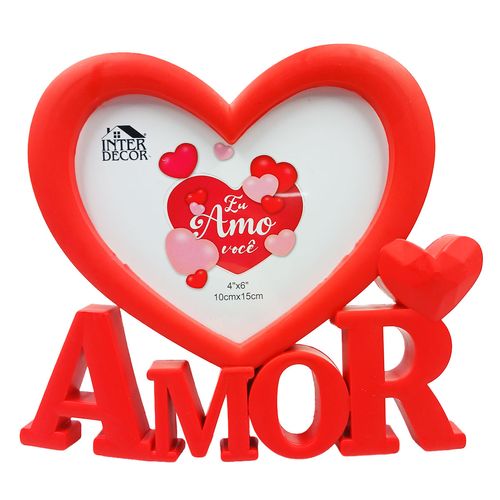 Porta Decorativo Retrato Amor 10x15cm em Plástico Interponte