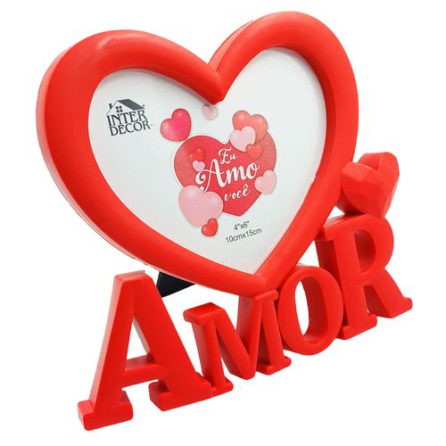 Porta Decorativo Retrato Amor 10x15cm em Plástico Interponte