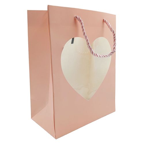 Sacola P/ Presente Coração 23x17cm em Papel Dcarte