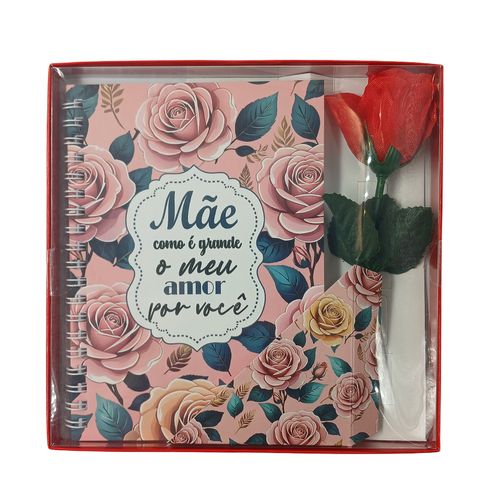 Bloco de Anotação Mãe Flores C/ Rosa 18x18cm em Papel Interponte