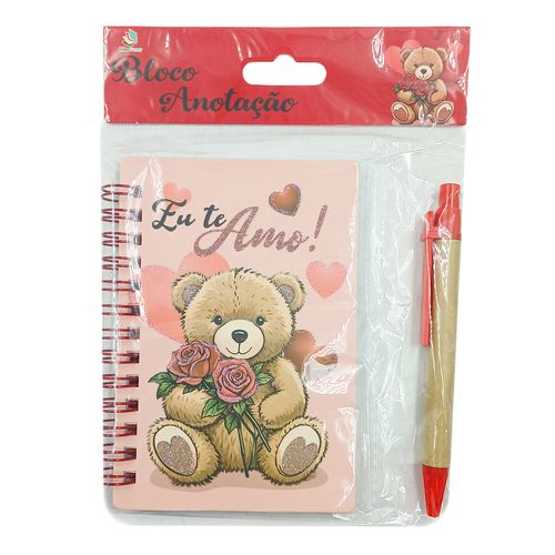 Bloco de Anotação Te Amo C/ Caneta 12,3x8,4cm em Papel Interponte