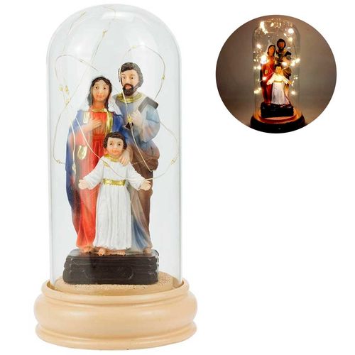 Cúpula Família Sagrada C/ Led 24cm em Vidro Taimes
