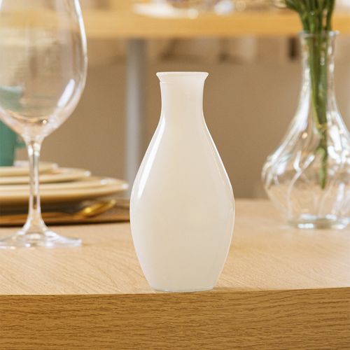 Vaso Decorativo White 15x7cm em Vidro Lyor