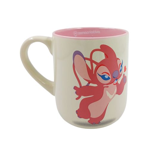 Jogo de Caneca Stitch e Angel Namorados 400ml 2 Peças em Cerâmica Zona Criativa