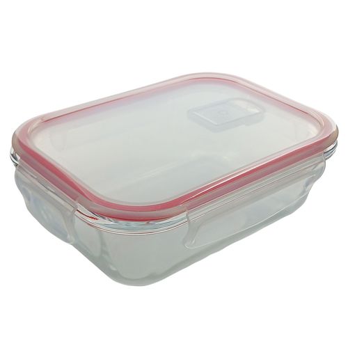 Pote Hermético Retangular 700ml em Vidro Bela Flor