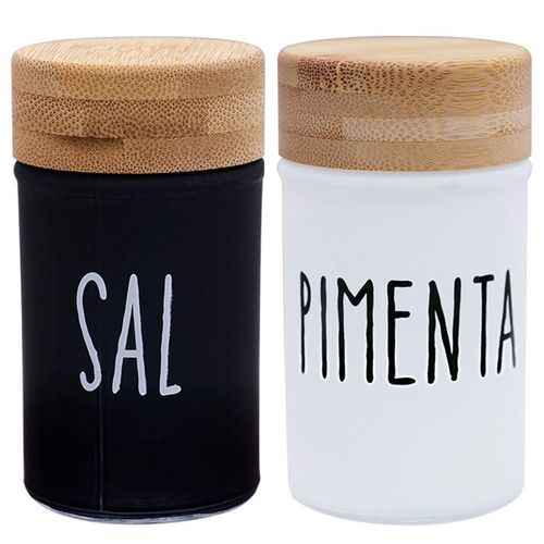 Jogo Saleiro e Pimenteiro 2 Peças em Vidro Hauskraft