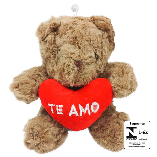 Urso de Pelúcia Te Amo 16cm em Poliéster DCarte