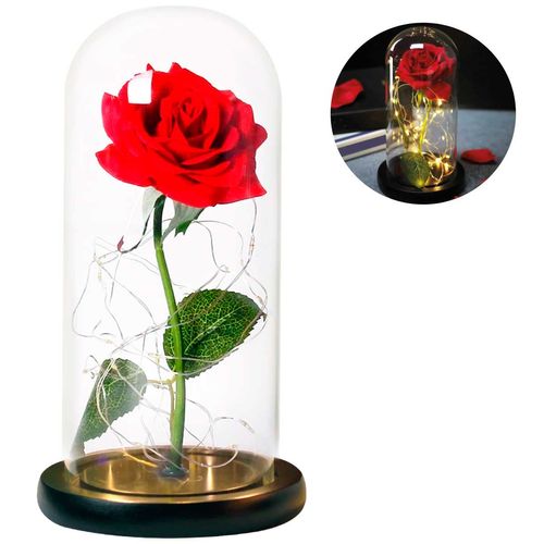 Luminária Rosa C/ Cúpula 21x11cm em Plástico Charti