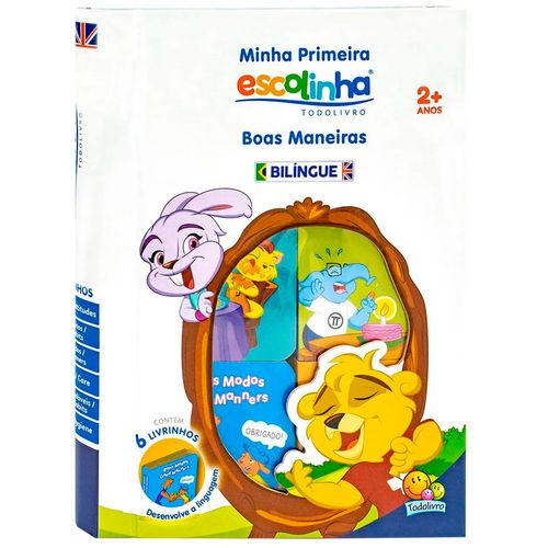 Livro Box Minha Primeira Escolinha 6 Peças 23x17cm em Papel Todo Livro