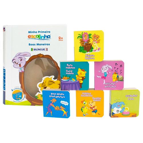 Livro Box Minha Primeira Escolinha 6 Peças 23x17cm em Papel Todo Livro