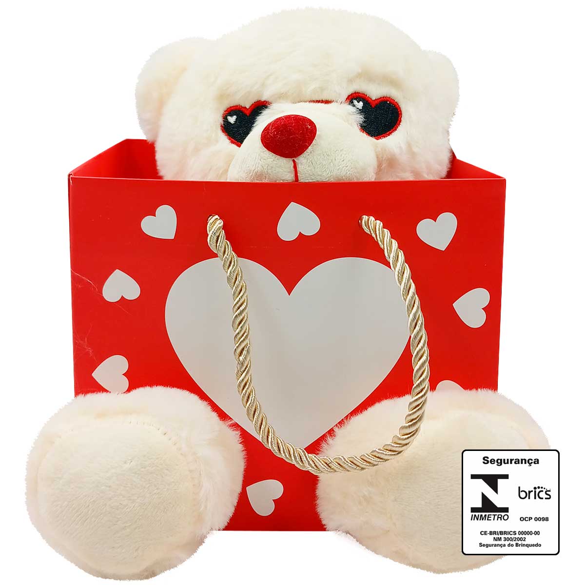 Urso de Pelúcia Sacolinha 20cm em Poliéster Fizzy