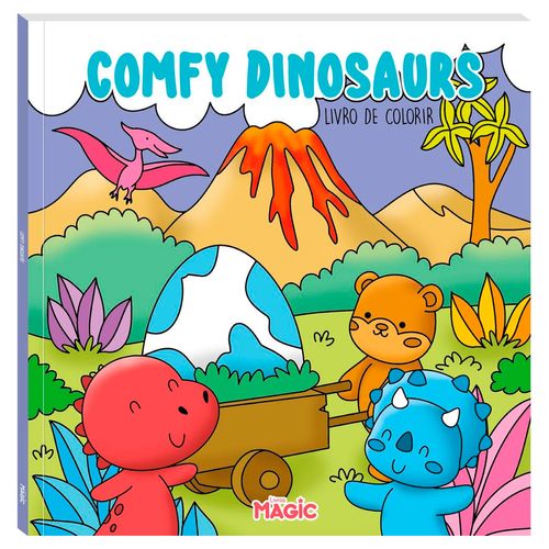 Livro P/ Colorir Comfy Dinosaurs 24cm em Papel Magic Kids