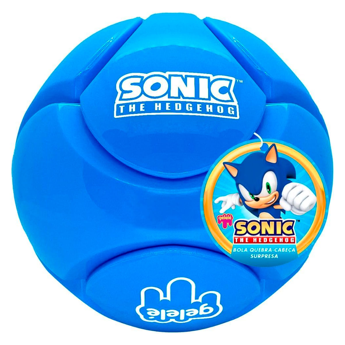 Bola Quebra Cabeça Sonic Slime 8cm em Plástico Gelelé