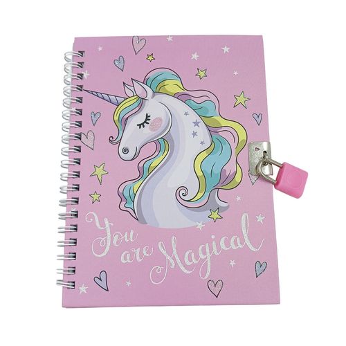 Diário Unicórnio C/ Cadeado 17,4x11,2cm em Papel Interponte