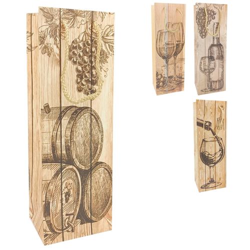 Sacola P/ Vinho 12x36cm em Papel Moment