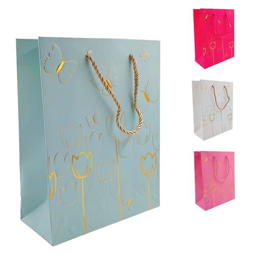 Sacola P/ Presente Floral 18x23cm em Papel JML