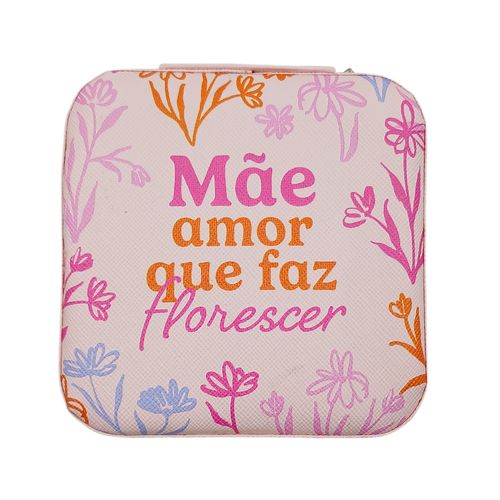 Porta Joias Quadrado Mâe 10cm em Poliester DCarte