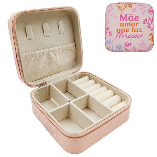 Porta Joias Quadrado Mâe 10cm em Poliester DCarte